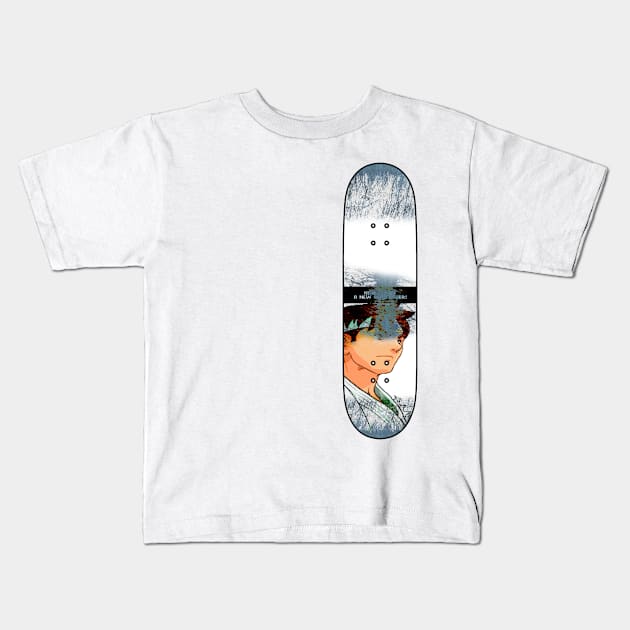 Distressed Skateboard - NC - Ryu Kids T-Shirt by nocartinslot